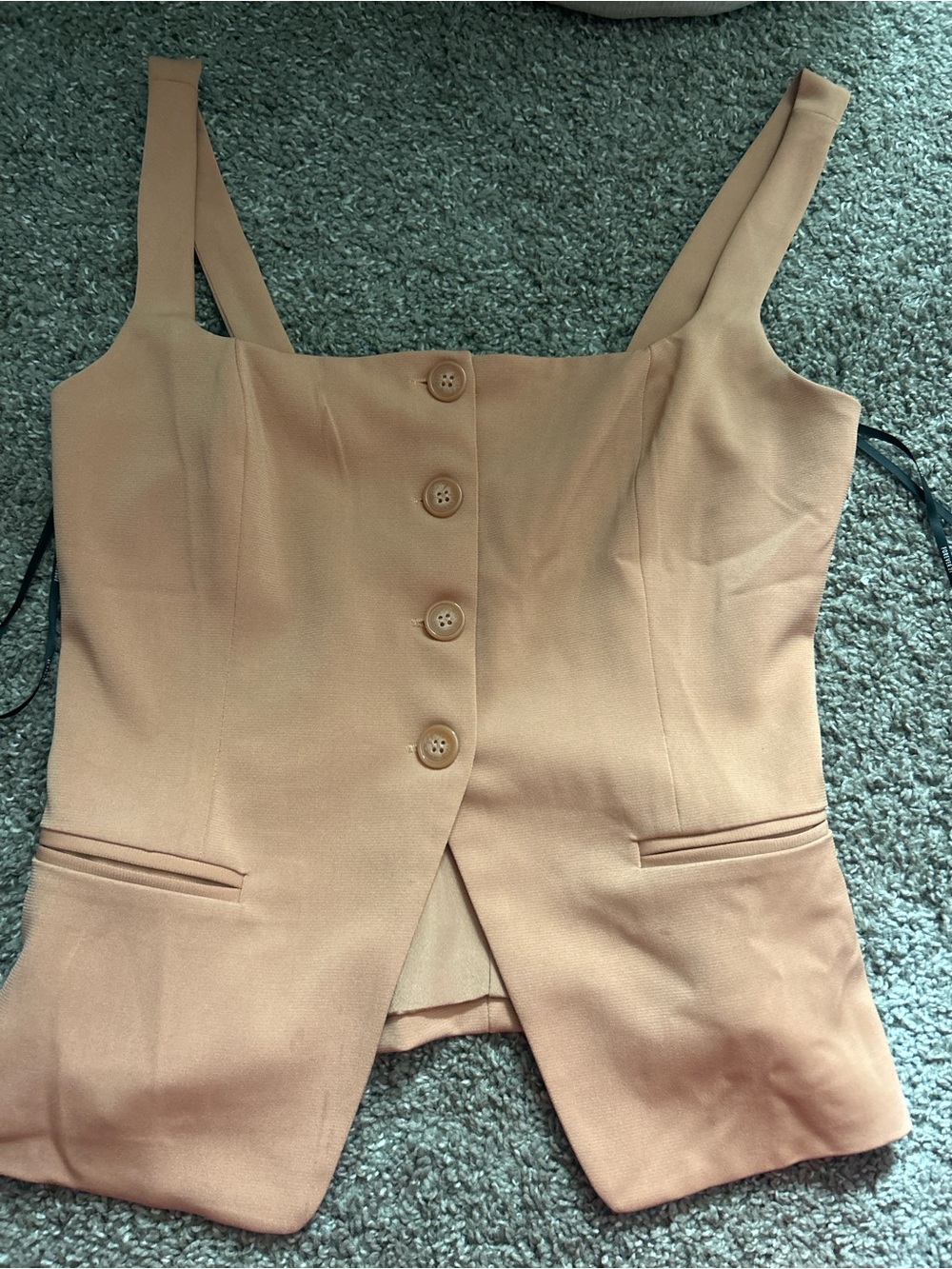 Forever 21 peach Button-Front Sleeveless Vest Top